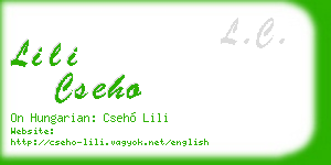 lili cseho business card